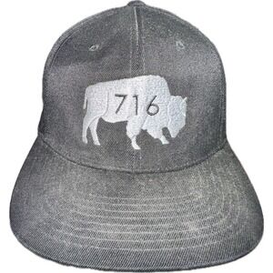 Buffalo 716 Black Flat Bill SnapBack Hat One Size Fits Most Western New York Cap